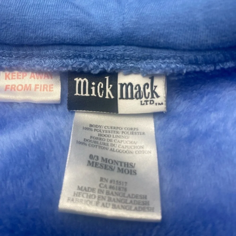 Mick Mack Bunting Romper Baby 0-3 Months